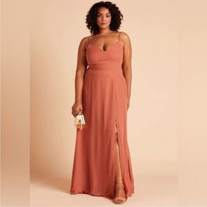 NEW Birdy Grey Devin Convertible Maxi Bridesmaid Dress Terracotta Chiffon 1X